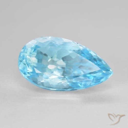 Topazio Blu svizzero naturale da 10.99 ct, Forma a pera, VS