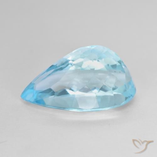 Topazio Blu svizzero naturale da 10.99 ct, Forma a pera, VS