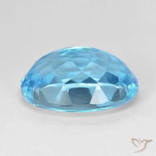 Topazio Blu svizzero naturale da 16.90 ct, Ovale, VVS-VS