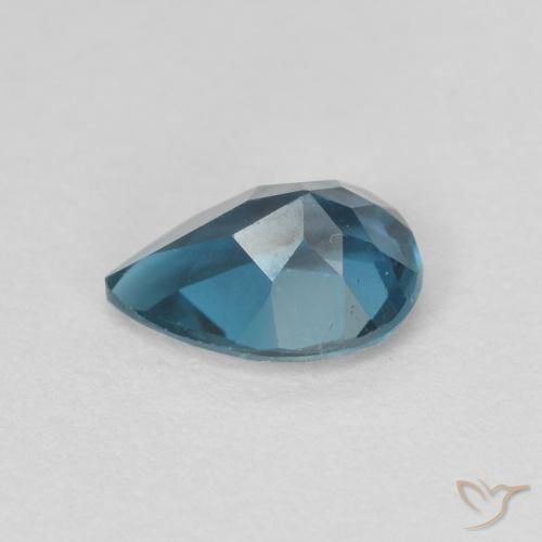 Topazio Blu London naturale da 0.80 ct, Forma a pera, VVS-VS
