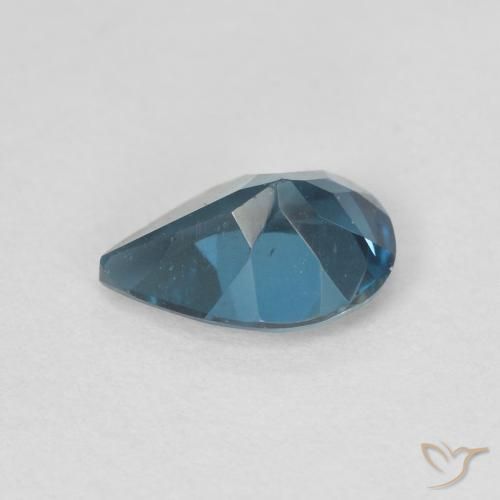 Topazio Blu London naturale da 0.78 ct, Forma a pera, VVS-VS