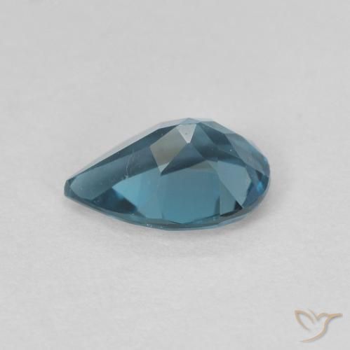 Topazio Blu London naturale da 0.76 ct, Forma a pera, VVS-VS