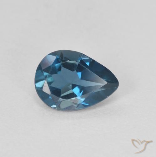 Topazio Blu London naturale da 0.82 ct, Forma a pera, VVS