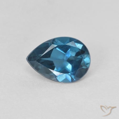 0.80ct Naturale Blu London Topazio, Forma a pera, VVS-VS