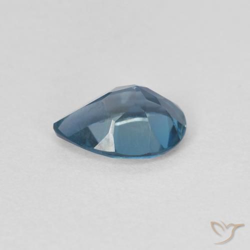Topazio Blu London naturale da 0.80 ct, Forma a pera, VVS-VS