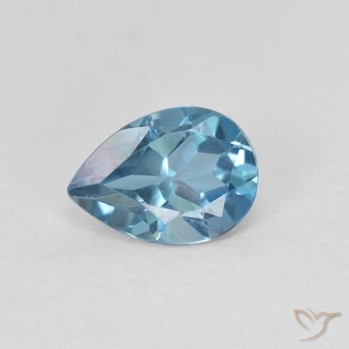 Topazio Blu London naturale da 0.87 ct, Forma a pera, VS