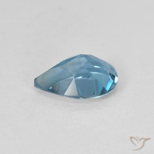 Topazio Blu London naturale da 0.87 ct, Forma a pera, VS