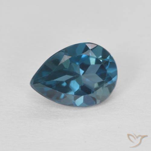 Topazio Blu London naturale da 0.87 ct, Forma a pera, VVS