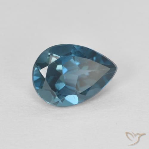 Topazio Blu London naturale da 0.87 ct, Forma a pera, VVS