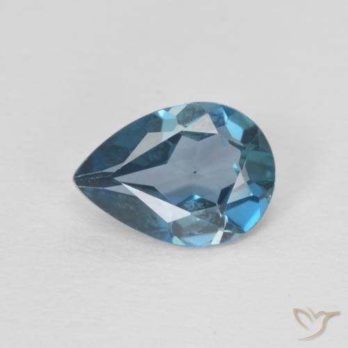 0.74ct Naturale Blu London Topazio, Forma a pera, VVS