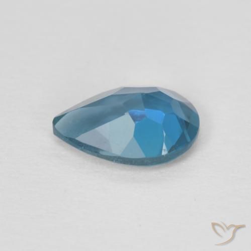 Topazio Blu London naturale da 0.74 ct, Forma a pera, VVS