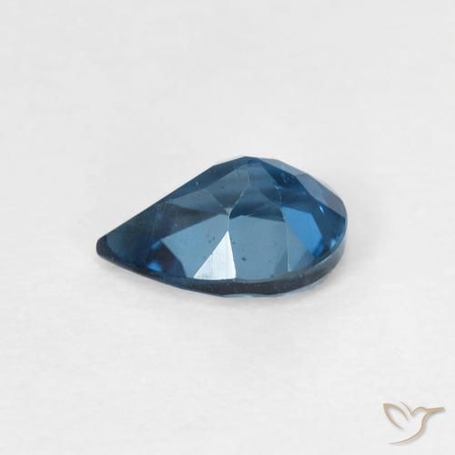 Topazio Blu London naturale da 0.77 ct, Forma a pera, VS
