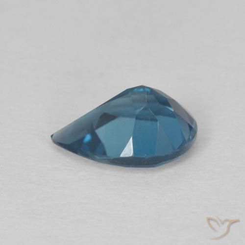 Topazio Blu London naturale da 0.79 ct, Forma a pera, VS