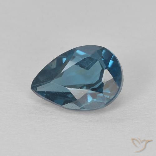 0.88ct Naturale Blu London Topazio, Forma a pera, VS