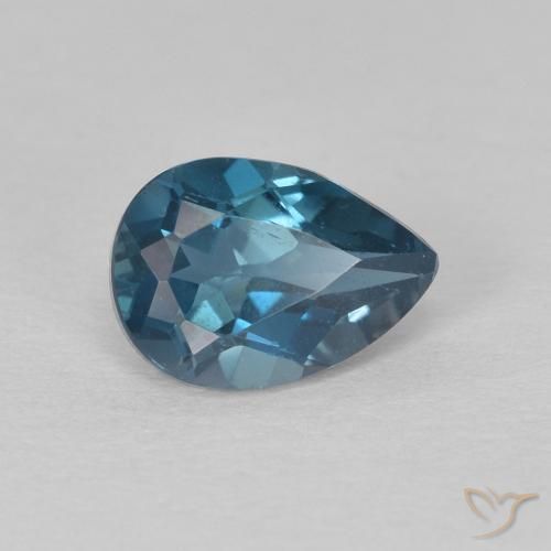 Topazio Blu London naturale da 0.88 ct, Forma a pera, VS