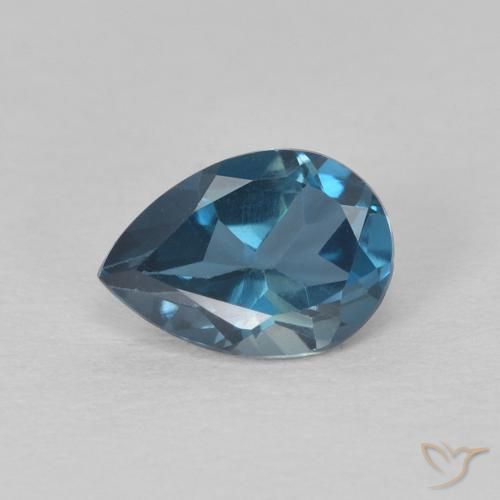 0.87ct Naturale Blu London Topazio, Forma a pera, VS