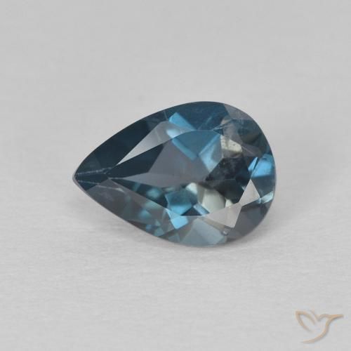 Topazio Blu London naturale da 0.74 ct, Forma a pera, VS