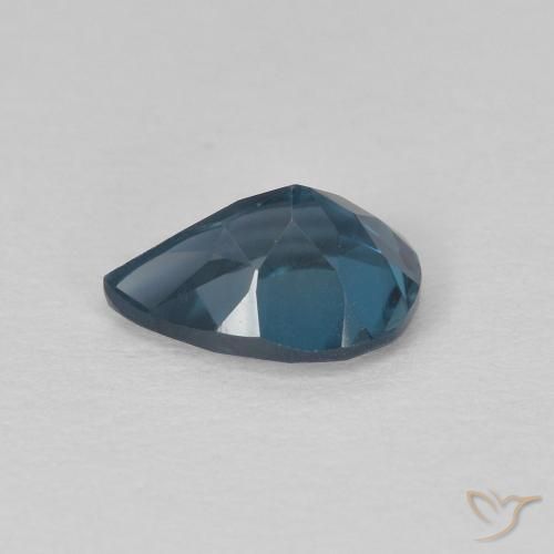 Topazio Blu London naturale da 0.74 ct, Forma a pera, VS