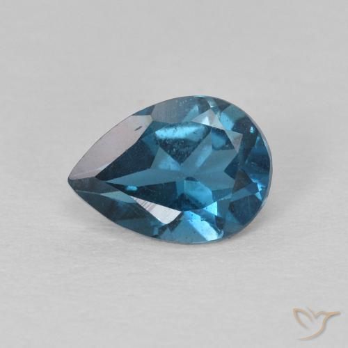 0.84ct Naturale Blu London Topazio, Forma a pera, VS