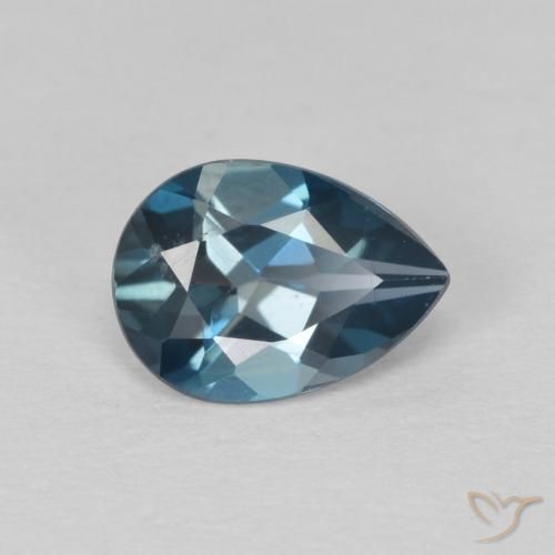 Topazio Blu London naturale da 0.83 ct, Forma a pera, VS