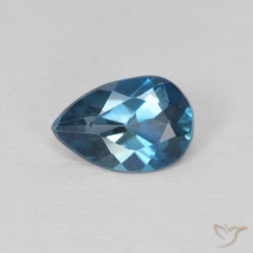 0.65ct Naturale Blu London Topazio, Forma a pera, VS