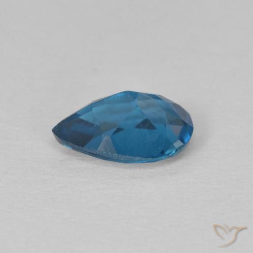 Topazio Blu London naturale da 0.65 ct, Forma a pera, VS