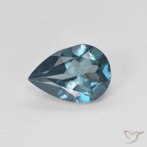 Topazio Blu London naturale da 0.83 ct, Forma a pera, VVS