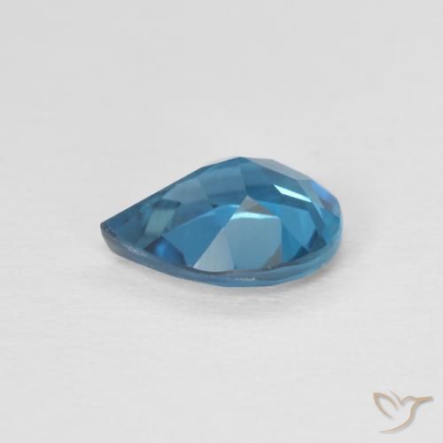 Topazio Blu London naturale da 0.80 ct, Forma a pera, VVS