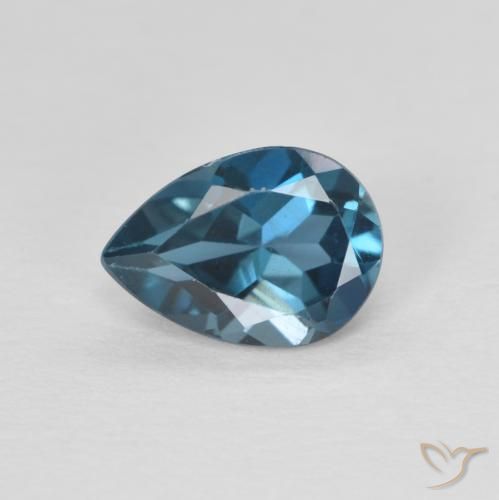 0.85ct Naturale Blu London Topazio, Forma a pera, VVS