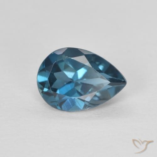 Topazio Blu London naturale da 0.85 ct, Forma a pera, VVS