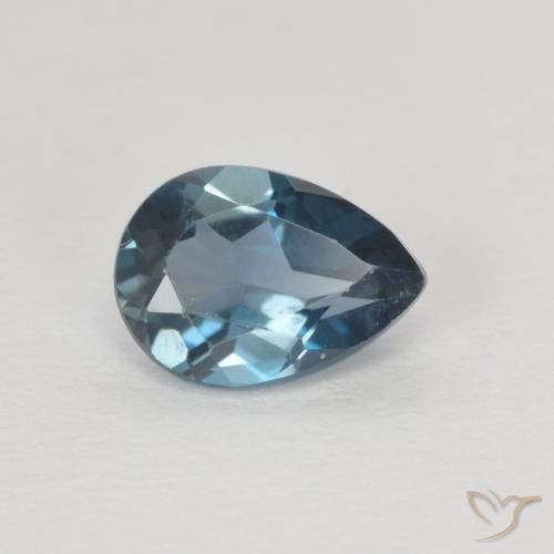 Topazio Blu London naturale da 0.88 ct, Forma a pera, VVS