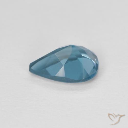 Topazio Blu London naturale da 0.75 ct, Forma a pera, VVS