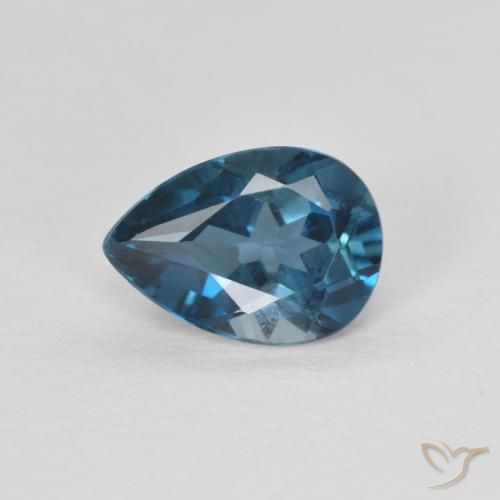 0.85ct Naturale Blu London Topazio, Forma a pera, VVS