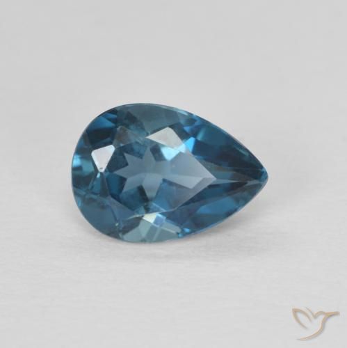 Topazio Blu London naturale da 0.85 ct, Forma a pera, VVS