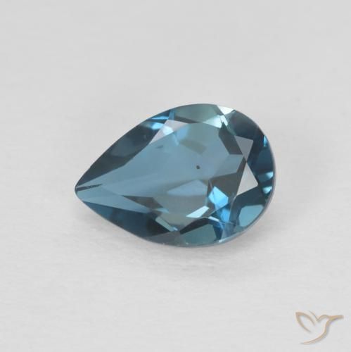 0.85ct Naturale Blu London Topazio, Forma a pera, VVS