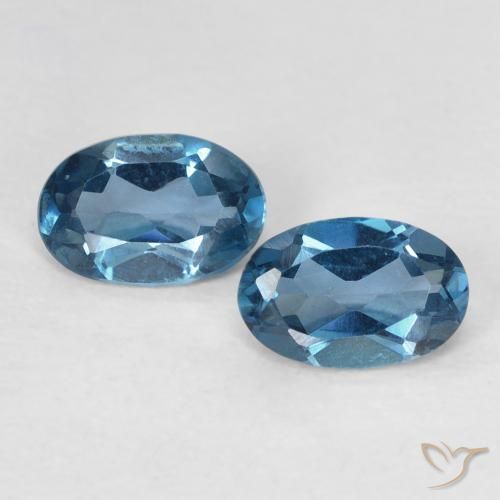 Topazio naturale blu da 0,98 ct, taglio ovale, VVS