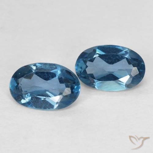 Topazio naturale blu da 0,98 ct, taglio ovale, VVS