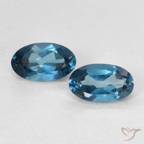 0.64ctw Naturale Blu London Topazio, Ovale, VVS