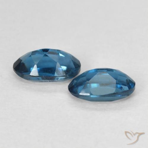 Gemme di Topazio Blu London naturale da 0.64 ct, Ovale, VVS