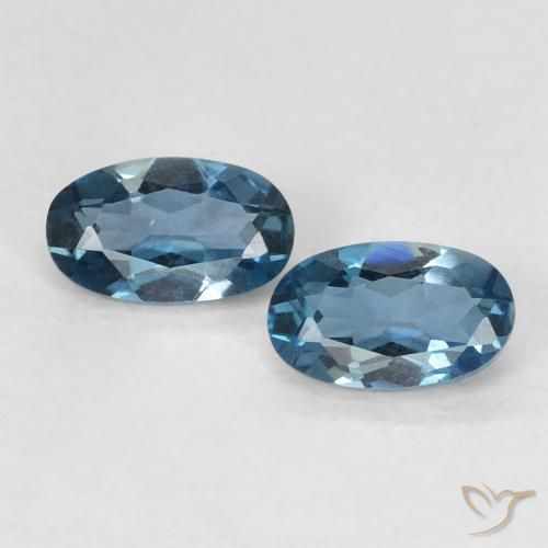 0.59ctw Naturale Blu London Topazio, Ovale, VVS