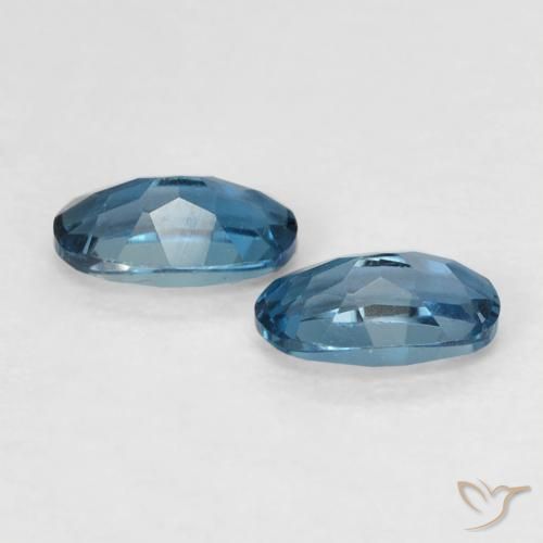 Gemme di Topazio Blu London naturale da 0.59 ct, Ovale, VVS