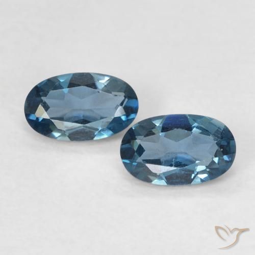 Topazio naturale blu da 0,58 ct, taglio ovale, VVS