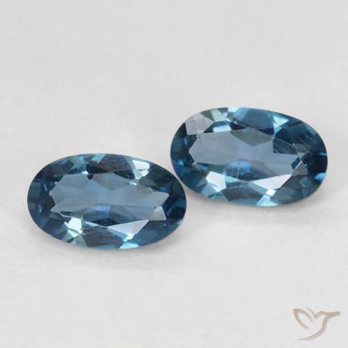 Topazio naturale blu da 0,58 ct, taglio ovale, VVS