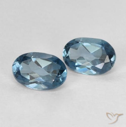 Gemme di Topazio Blu London naturale da 1.08 ct, Ovale, VVS