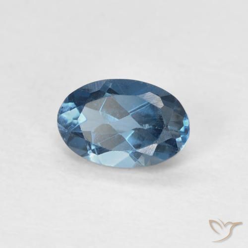 Topazio Blu London naturale da 0.62 ct, Ovale, VS