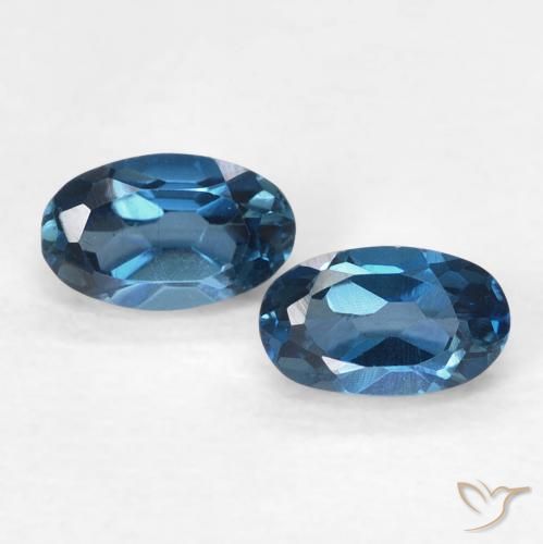 Topazio naturale blu da 0,73 ct, taglio ovale, VVS