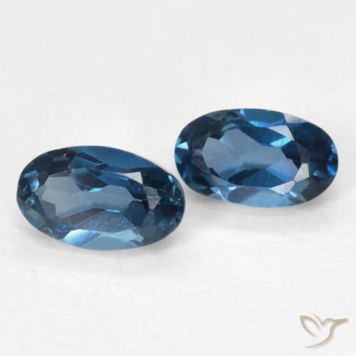 Topazio naturale blu da 0,73 ct, taglio ovale, VVS