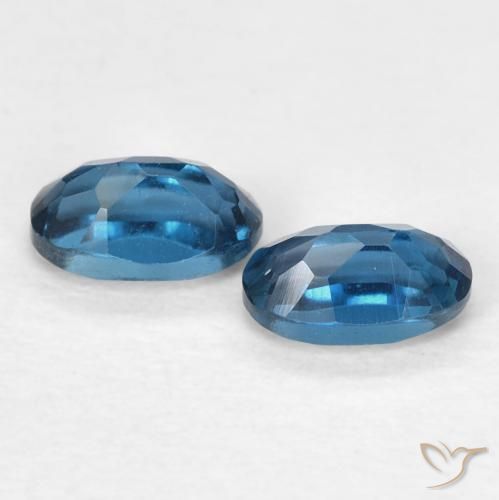 Topazio naturale blu da 0,73 ct, taglio ovale, VVS