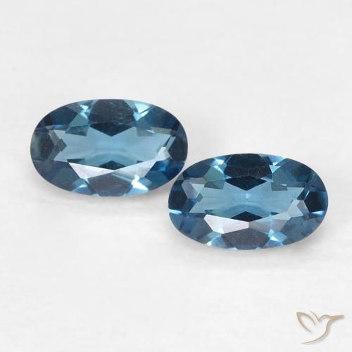 0.61ctw Naturale Blu London Topazio, Ovale, VVS