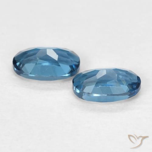 Gemme di Topazio Blu London naturale da 0.61 ct, Ovale, VVS